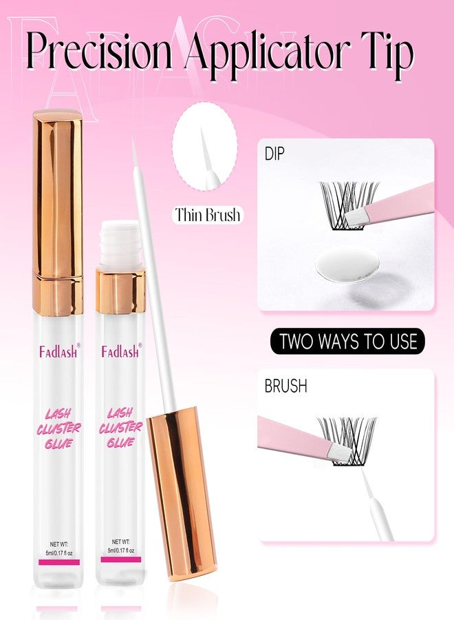 FADLASH Lash Cluster Glue for Cluster Lashes Waterproof Lash Adhesive Strong Hold Eyelash Extension Glue Long Lasting (5ml, White) - Image 4